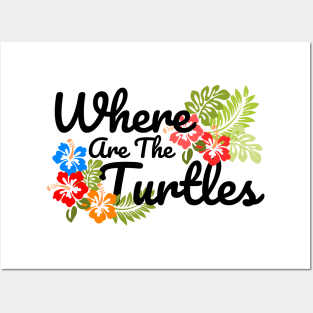 The Office Where Are The Turtles Black Text Posters and Art